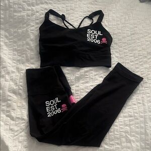 Lululemon Athletica Black Set with Pink Accents